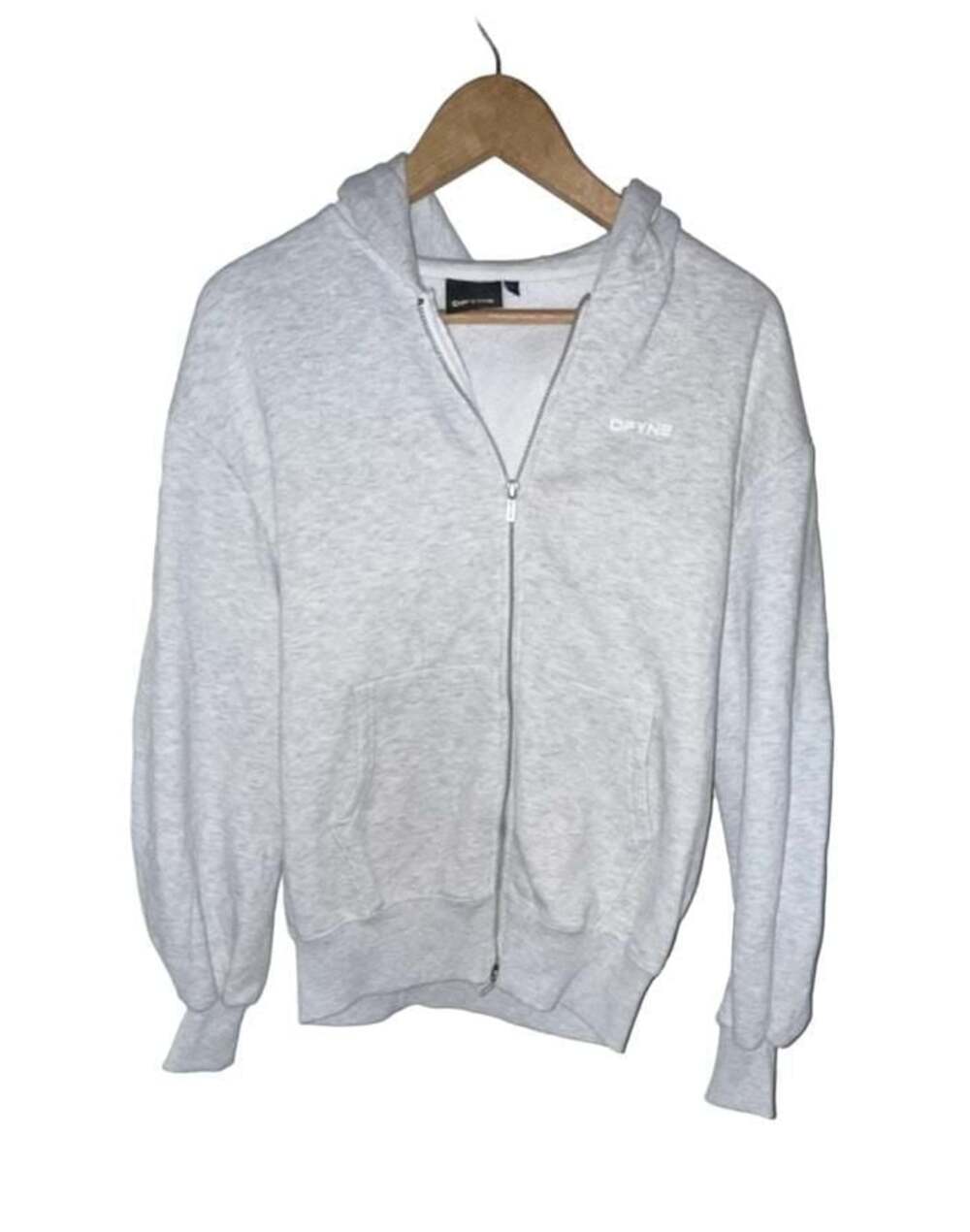DFYNE Signature Logo Full Zip Hoodie Heather Grey Size Large